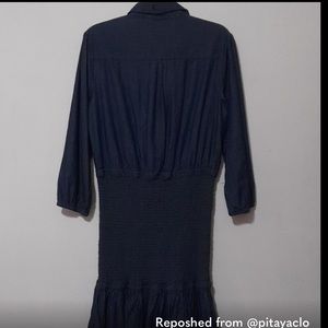 Denim 3/4 Sleeve Blue Dress Size Medium